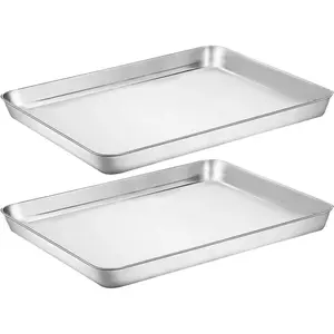 Baking Sheet Cookie Sheet Set of 2,  Stainless Steel Baking Pans Tray Professional 18 inch, Non  & , Mirror Finish & Rust Free, Easy Clean & Dishwasher Safe