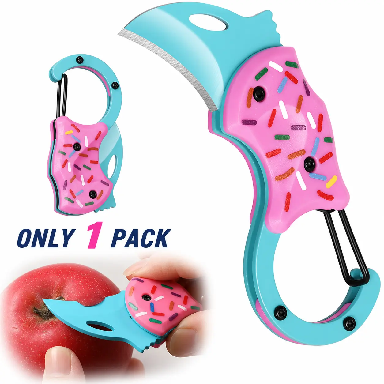 Pink Donut Small Pocket Utility Knife - Compact Foldable Mini Cutter for Household Box Cutting, Outdoor Daily Carry, Creative Adult Gift (Tools & Hardware, Hand Tools Accessory)