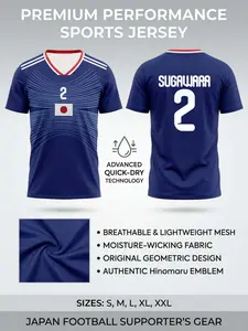 2026 Japan Soccer Jersey Men's National Team, Advanced Quick-Dry Technology, Breathable Lightweight Mesh Support Gear, Blue Samurai Style