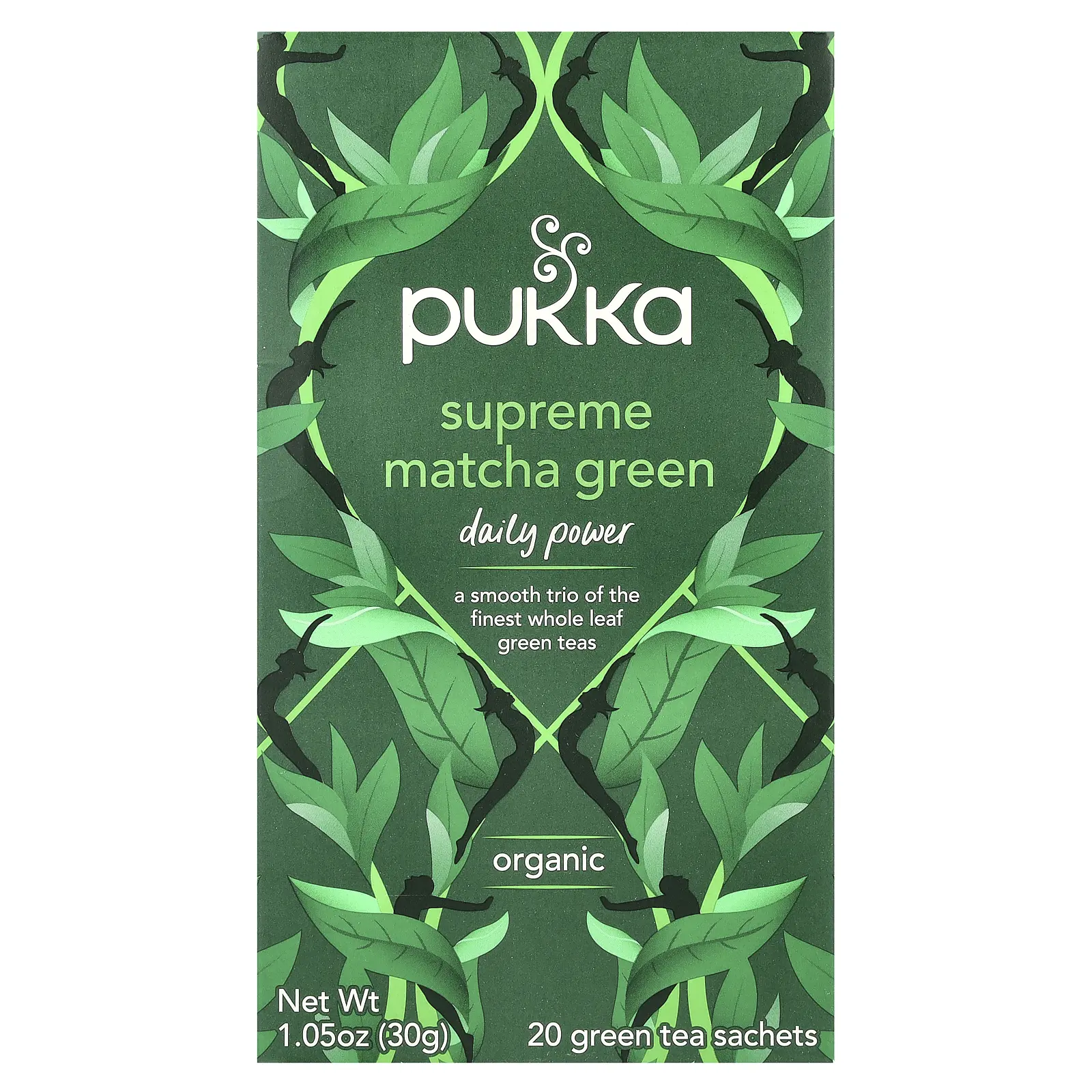 Pukka Herbs Organic Green Tea, Supreme Matcha Green, 20 Sachets, 1.05 oz (30 g)