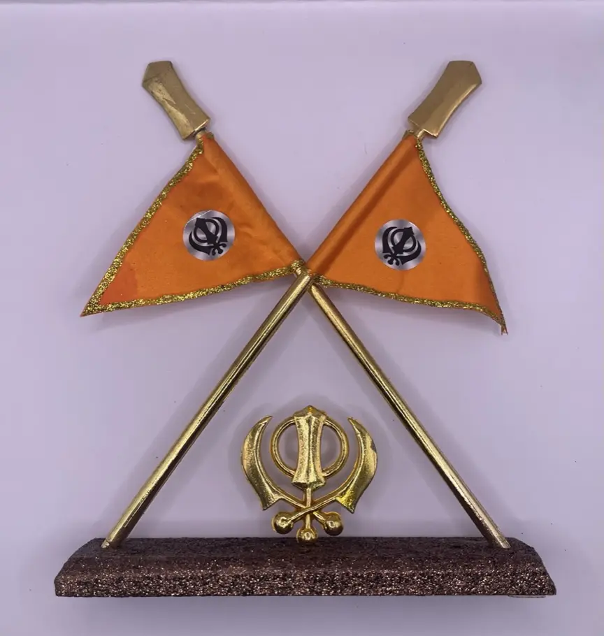 Double Khanda Flag Stand