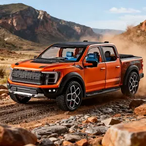 1:20 Ford Raptor F150 Pickup Truck Toy Car Model Alloy Die-cast Car Doors Openable Pull-back Car with Sound and Lights Scale Model Car Toy Suitable for Boys