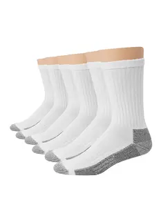 Hanes Double Tough Men's Work Crew Socks Shoe Sizes 12-14 6-pairs Underwear Multi Pack Comfortable Fit Soft Stretch Fabric Breathable Hmw18p