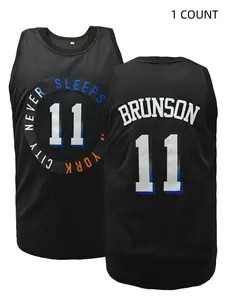 Men's Letter & Number Patched Contrast Binding Tank Jersey, Loose Sporty Sleeveless Round Neck Basketball Top for Training Competition, Basketball Jersey for Men, Athletic Training Apparel