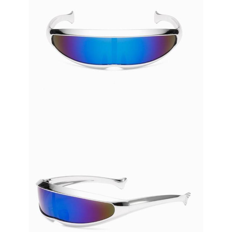 TikTok Viral Y2K Futuristic Sunglasses for Women Men, Cyberpunk Shield Visor Eyewear, Metallic Wrap Around Rave Festival Glasses, Trendy 2026 Aesthetic Streetwear Accessory, Space Age Sun Glasses