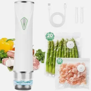 Compact Vacuum Sealer Rechargeable Food Electric Vacuum Sealer Machine with 30 Bags for Extended Freshness & Waste Reduction
