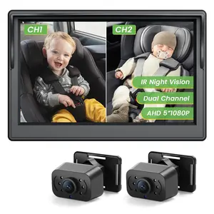 Camera for   for 2  5 inch Display HD 1080P Dual-   Camera with IR Night Vision Adjustable Bracket Lengt Clear Wide View for Rear Facing Seat