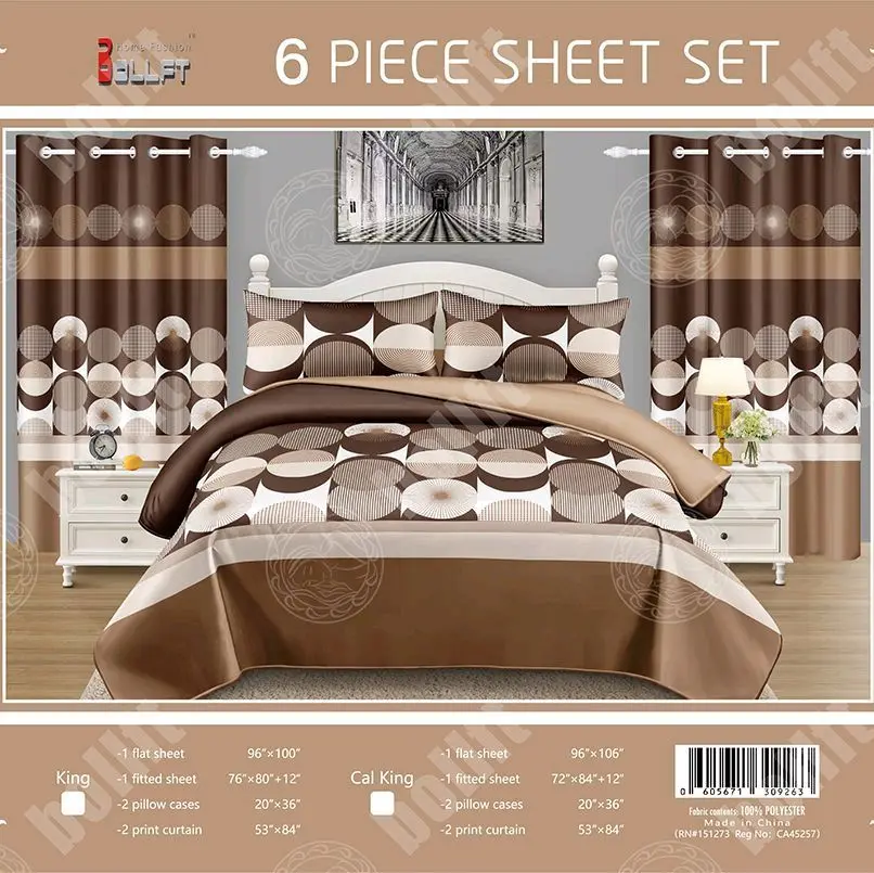 6 piece sheet set 100% organic cotton Feeling cal king 100%wrinkle free Deep pocket