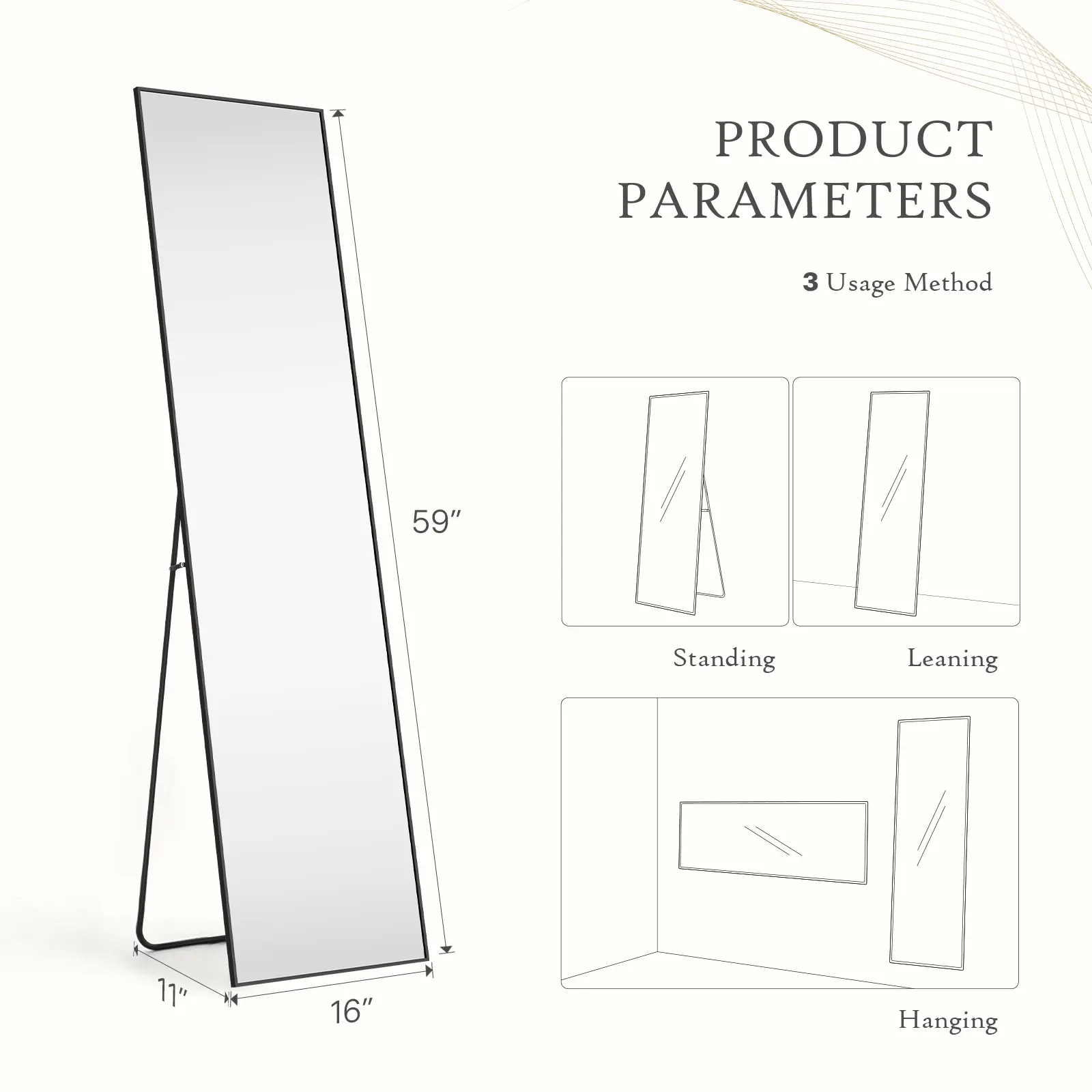 Black-Rect - 16×59 Inch