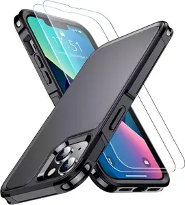 iPhone 13 Case/iPhone 14 Case, [10 FT Military Grade Drop Protection] [with 2 pcs Tempered Glass Screen Protector] Cover for iPhone 13 & 14 6.1 inch