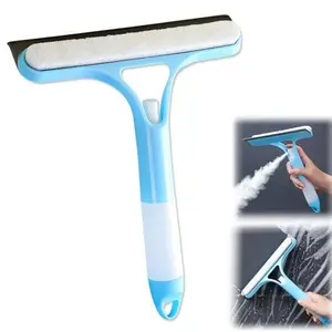 3 in 1 Window Squeegee Cleaner,3 in 1 Spray Squeegee,WindowSqueegee with Spray,Squeegee for Shower Glass,for Car, Home, Kitchen Window,All-Purpose Window Cleaner Tool (Blue)