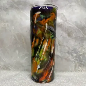 Colorful Galaxy Tumbler - Vibrant Rainbow Marble Design for Stylish Daily Use