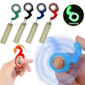 Rotate Fidget Spinner Keychain Metal Idget Toy Kid Stress Relief Spinner Keyring Fidget Ring Relieve Anxiety Boredom Party Gift Kawaii Duck Sugar
