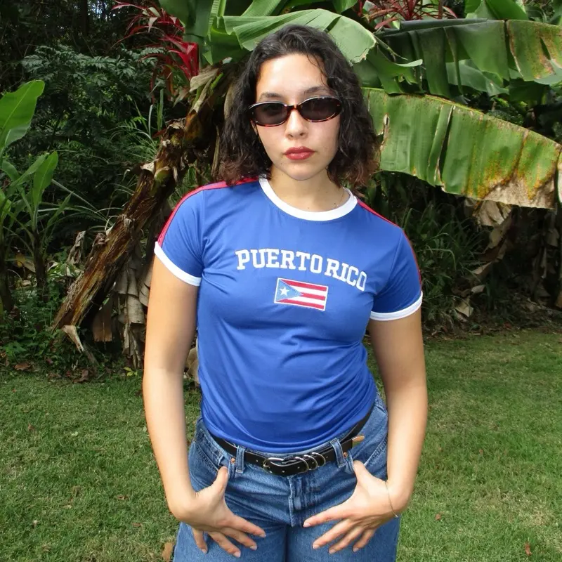 Puerto Rico Y2K Top, Y2K Top De Puerto Rico, Womenswear Top Summer Fit Casual Slim