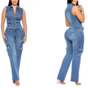 R81-94 Colombian Cargo Set en Denim Blue Color