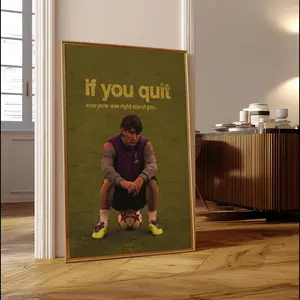 Lionel Messi Motivational Poster  If You Quit Soccer Wall Art, Iconic Inspirational Football Quote Print for Gyms, Offices & Bedrooms ( Unframed - Print Only )