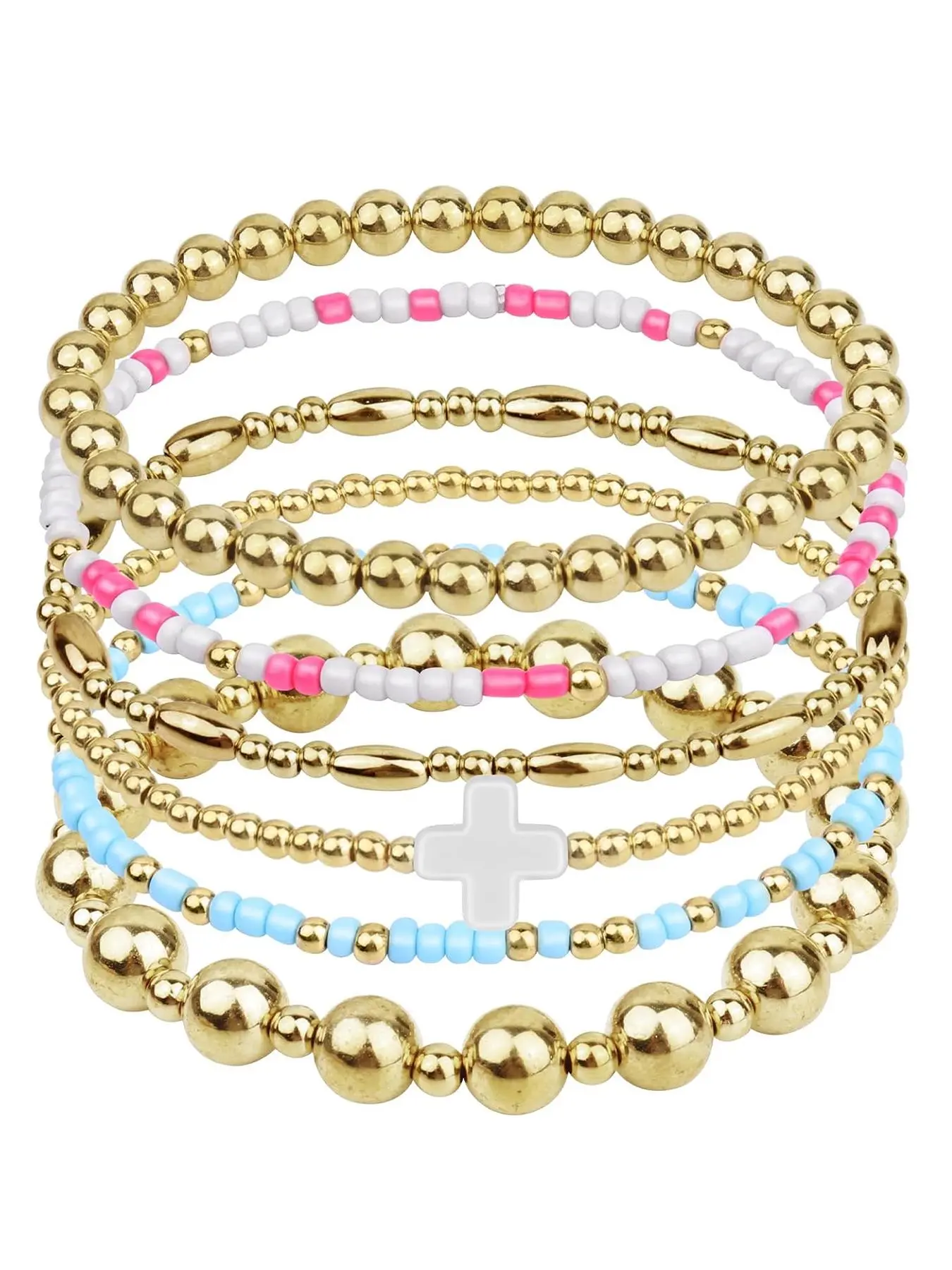 Fashion Beaded Bracelets, Fashionable Beaded Bracelets for Women & Girls, Trendy All-match & Exquisite Jewelry for Birthday Gift, Stackable Bracelets, High Quality Bracelet, Beaded Bracelet Set, Stacking Bracelet