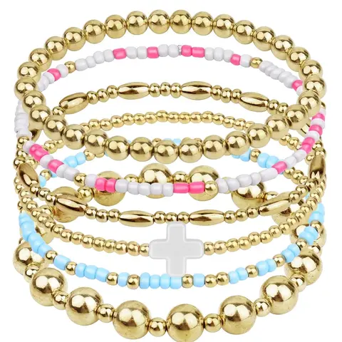Fashion Beaded Bracelets, Fashionable Beaded Bracelets for Women & Girls, Trendy All-match & Exquisite Jewelry for Birthday Gift, Stackable Bracelets, High Quality Bracelet, Beaded Bracelet Set, Stacking Bracelet, Beaded Bracelet Pack