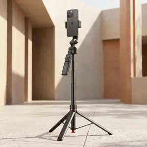 360° AI Auto Face Tracking Selfie Stick Gesture Control Phone Tripod Stabilizer For Live Streaming Vlog Travel Video Shooting，Smart AI Follow Shot Selfie Stick Adjustable Extendable Phone Holder Bluetooth Remote Gimbal Selfie Tripod