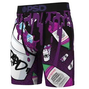 PSD Men's Purp Wock Boxer Brief - Standard Length 7 Inch Inseam, Moisture-Wicking 4-Way Stretch Fabric Menswear Stylish Breathable