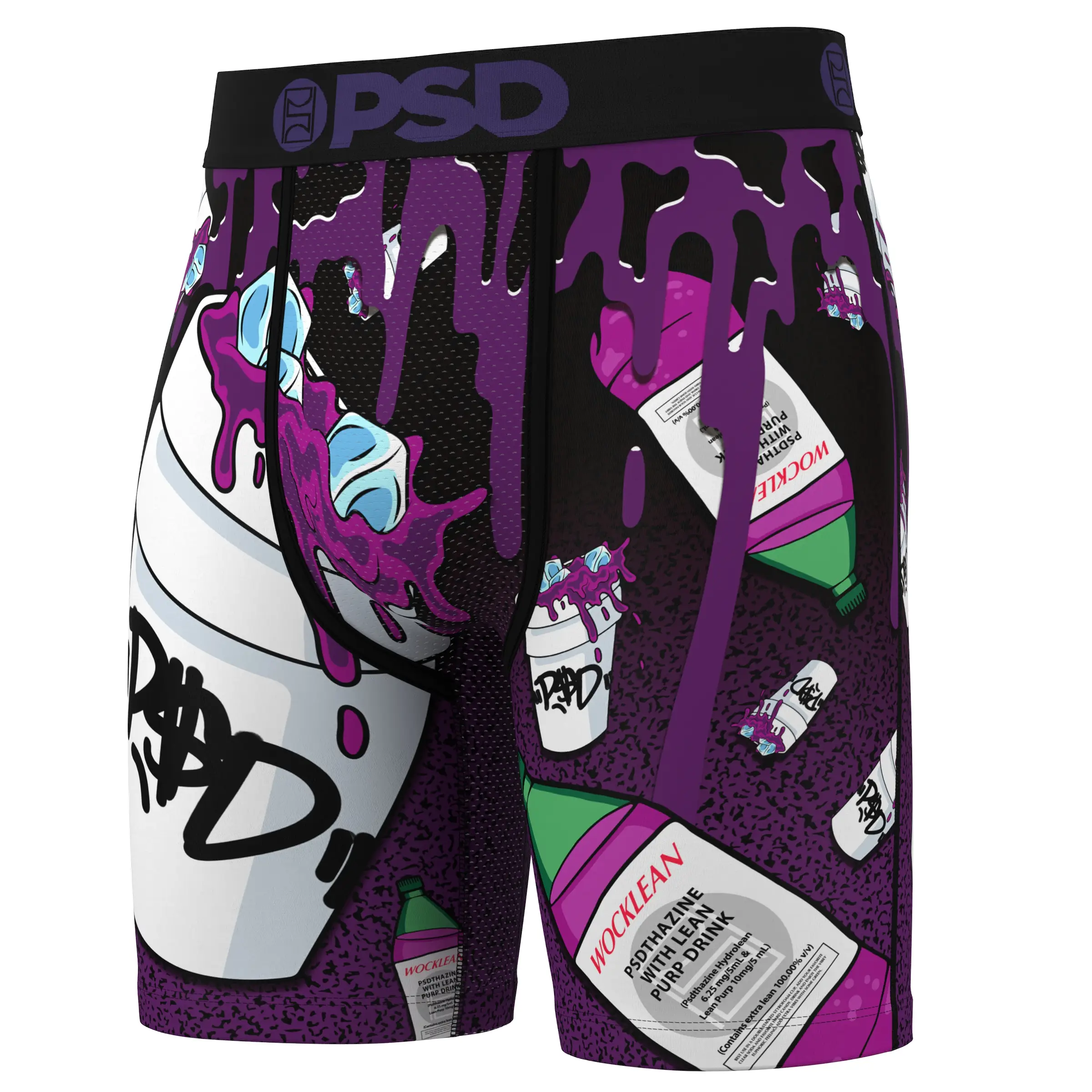 PSD Men's Purp Wock Boxer Brief - Standard Length 7 Inch Inseam, Moisture-Wicking 4-Way Stretch Fabric Menswear Stylish Breathable