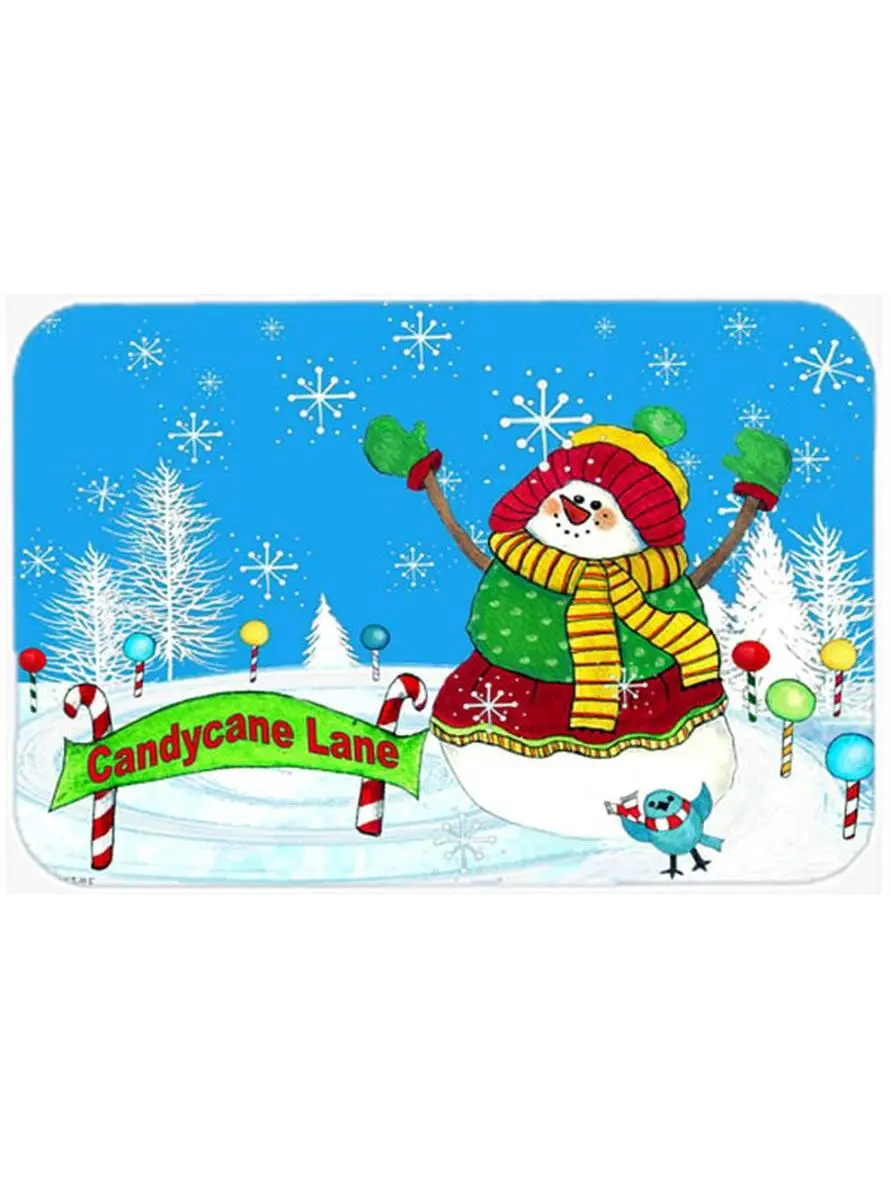 Candy Cane Lane Snowman Glass Cutting Board- Large