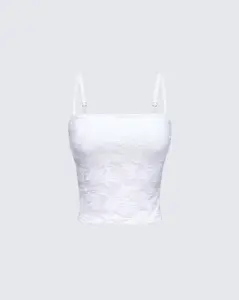 Sybil White Detachable Cami Top