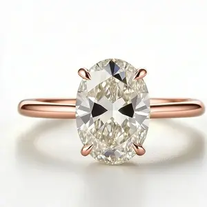 2026 Personalized Oval Diamond Ring – Classic Four-Claw Engagement & Wedding Ring for Women, Elegant Fashion Jewelry