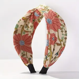 European And American Large Floral Headband for Spring And Summer Beach Vacations, 1pc, Everyday Hair Accessory