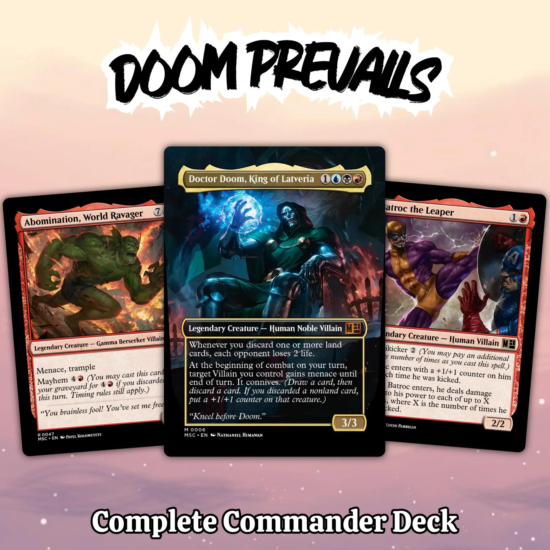 Doom Prevails Commander Deck | Proxy 100 Cards with Tokens | Ready to play | Perfect Gift for Fans and Collectors