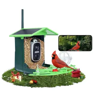 Bird Feeder with Camera 2K UHD Video 2.4G WiFi Live Stream AI Bird Recognition for 10000 Species Solar Powered Birdhouse Camera for Outdoor Backyard Birdwatching Gift