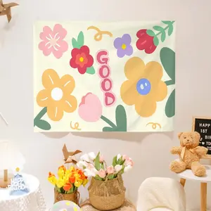 1pc "Light and breathable floral peachskin tapestry for beautiful, simple, and artistic room decoration, a lovely and eco-friendly fabric backdrop" birthday party decoration