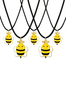 10 Pcs Enamel Zinc Alloy Bee Pendant Necklaces, DIY Jewelry Accessories, Spring Honeybee Party Decor, Birthday Gifts, Wedding, Carnival