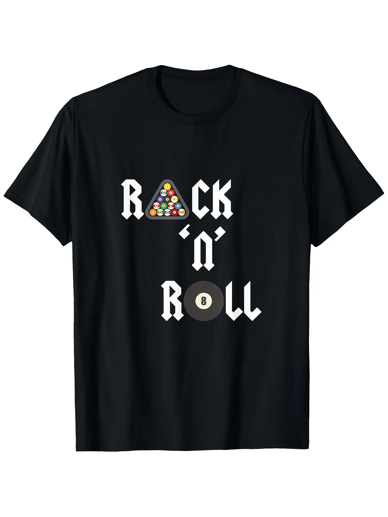 Rack 'N' Roll Billiards Graphic T-Shirt - 100 Casu unisex soft cotton short sleeve t shirt, vintage graphic casual tee for men women teens, perfect birthday holiday gift for camping travel gym daily street casual wear