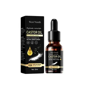 West Month Castor Oil Mascara, Thickening & Moisturizing Natural Long Jet Black Curling Mild Mascara