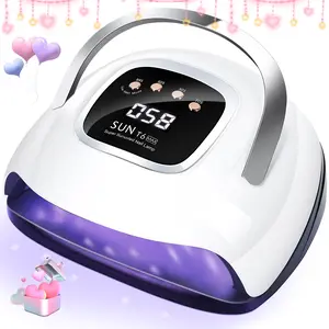 LKEnail T6 Nail Lamp 220W UV Light for Nails with 4Timer Settings Professional UV Lamp Light for Nail Polish Gel Smart LED UV Nail Light LED UV Lamp for Gel Nails Compatible with All Gel Types Nail Art Nail Care
