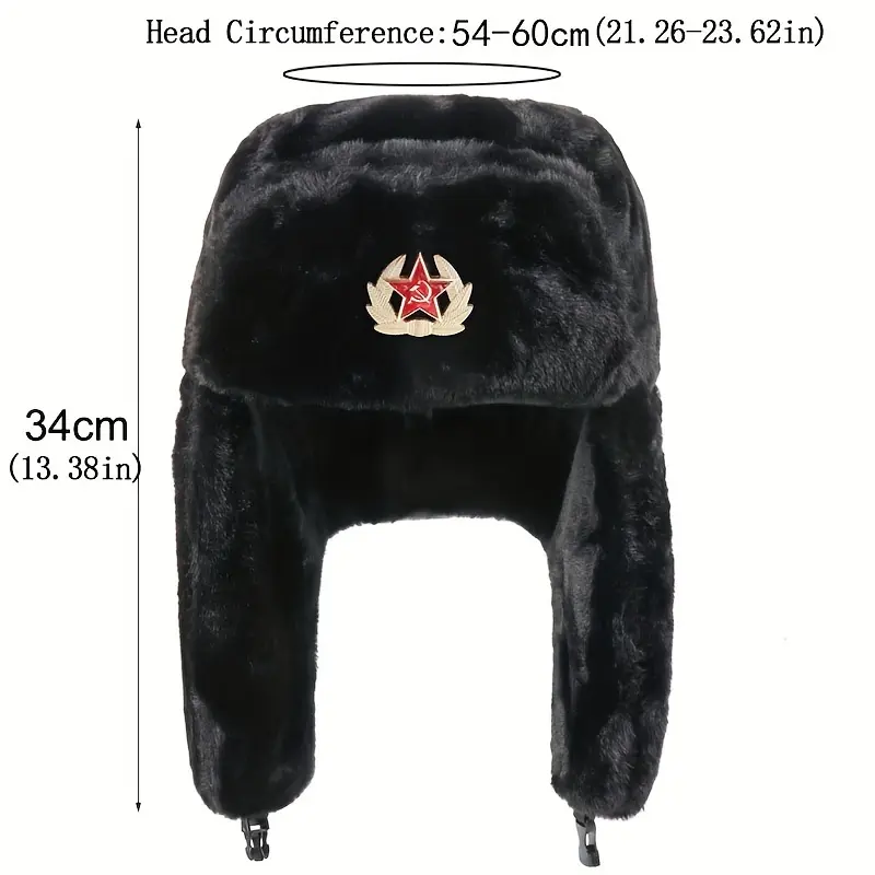Russian Style Ushanka Trapper Hat, Unisex Faux Rabbit Fur Winter Cap with Ear Flaps for Cold Weather, Warm Fashion Accessory, Ushanka Hat, Furry Hat