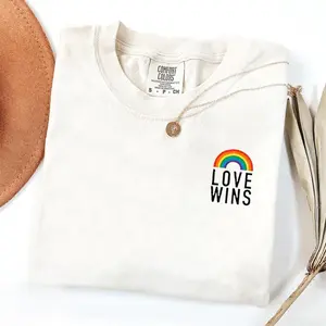Comfort Colors Love Wins Shirt, Rainbow Pride Shirt, Love Wins Pocket Shirt, LGBT Tee, Pride Pocket Tee, Love is Love, Equality, Pride Month Gift