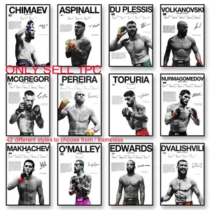 1pc Frameless Famous Boxing Legends Fighting Poster Print Canvas Prints UFC Inspirational ILIA TOPURIA Canvas Painting Wall Art Mural Gym Home Decoration (42 Styles Available)