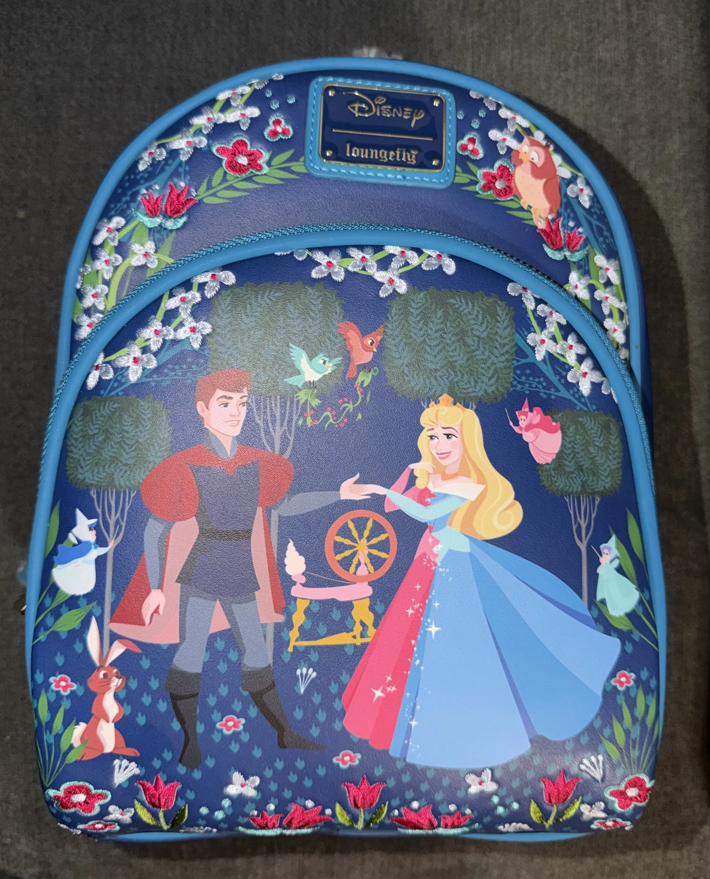 Loungefly Disney Princess Aurora and Prince Philip Floral Design Backpack for Kids