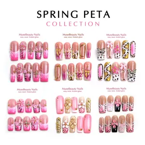 SPRING PETAL Collection | Elegant Pink Statement Press-On Nails – Reusable Handmade Salon-Quality Full Cover 3D Acrylic Nail Set