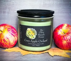 My Olive Branch Home Premium Beeswax Blend Autumn scented candle, Cran Apple Orchard