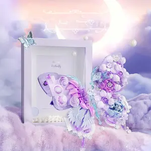 Creative Art Butterfly Pearl Bouquet Puzzle Toy, 535 Piece Star Moon Butterfly Frame Decoration, Perfect Gift for Valentine's Day, Jigsaw Puzzles