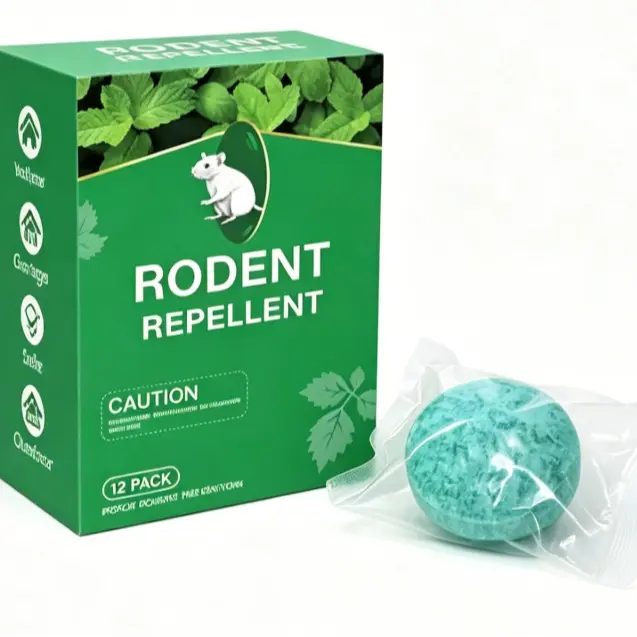12 - Pack Popular Natural Rodent Repellent Balls!Infused with peppermint and lemon oil, these balls effectively deter squirrels, rats, spiders, and other pests.Safe, long - lasting, and easy - to - use for both indoor and outdoor applications.Roach Con