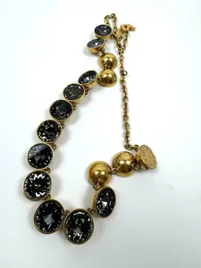 Pre-owned Louis Vuitton Gold Plated Bag Accessories Crystal "Over the Rainbow" Necklace