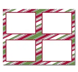 Holiday Stripes 4-Up Printable Postcards - Pack of 10 sheets / 40 postcards (apcx30) - Christmas Print Your Own Postcards