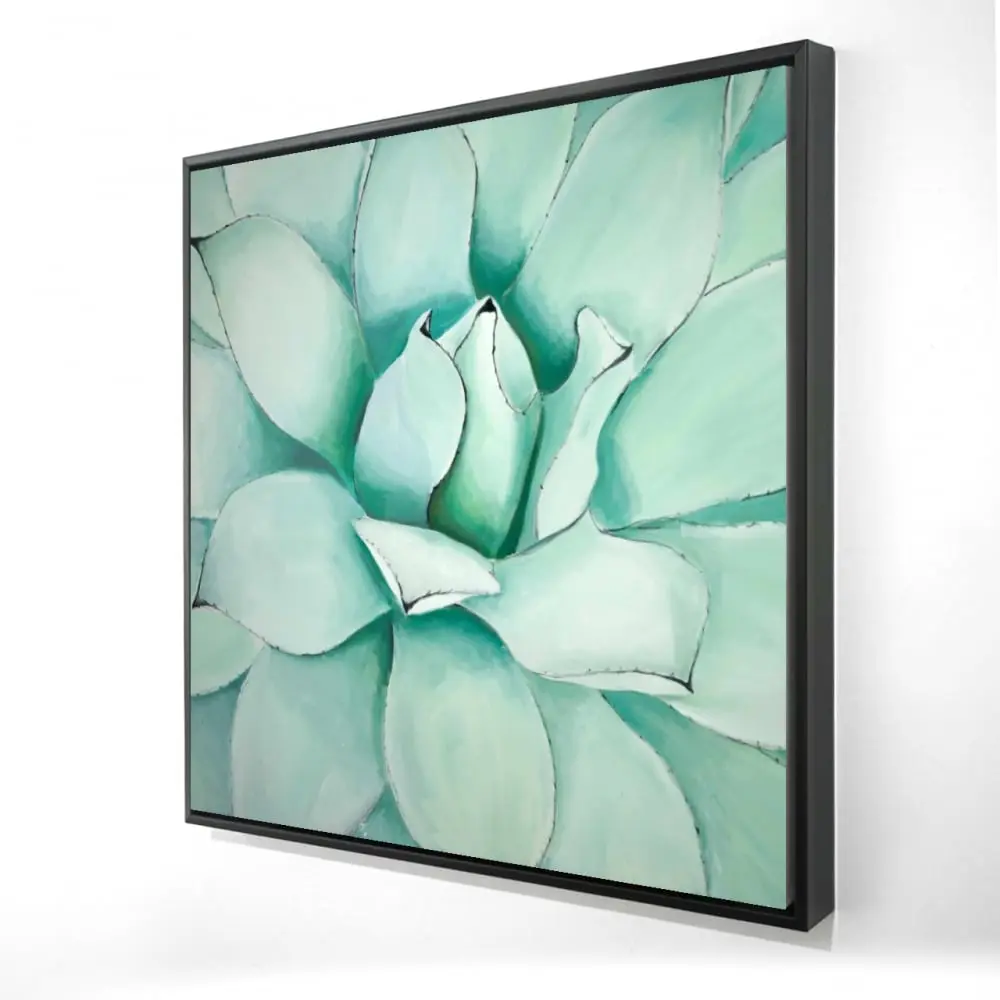 Begin Home Decor 2081-2424-FL273 24 x 24 in. Succulent Closeup - Contemporary Floral Canvas for Home Decor