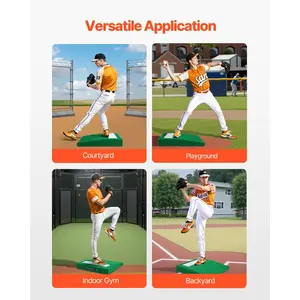 VEVOR Pitching Mound, Portable Baseball Pitcher's Mound, 31 in Indoor Outdoor Pitching Practice and Training Equipment, Softball Pitching Aids with Antifade Turf, Pitching Rubber, Carry Handle