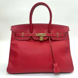 Pre-owned HERMÈS Hermes Birkin35 Epsom Leather Handbag Q5 Flag Red Inside Spliced 7Q Aegean Blue 35cm With Keys And Lock N23333566