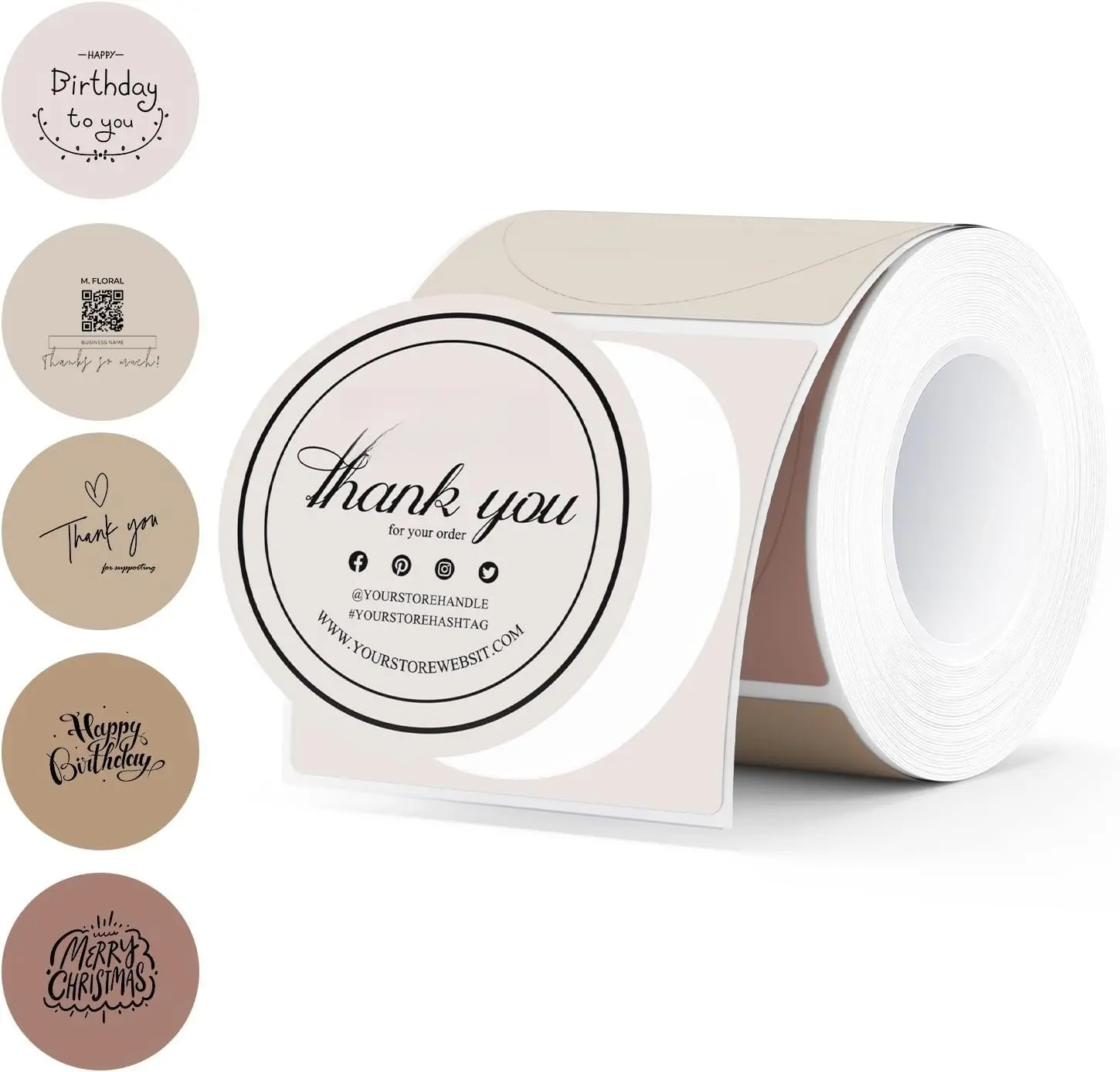 2 Inch Thermal Labels Round, 2 Inch Thermal Label Stickers for Candle, Baking, 150 Sheets/1 Roll